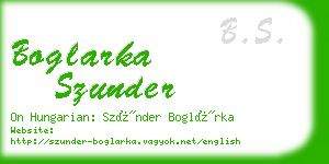 boglarka szunder business card